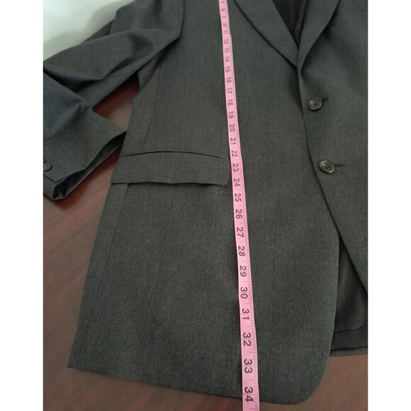 Lauren Ralph Lauren 100% Wool Blazer Jacket Men's Sz 46L Gray 2 Button - Picture 9 of 15